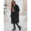 Dámsky čierny dlhý oversize zimný kabát