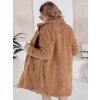 Camel dámsky oversize teddy kabát