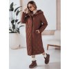 Dámsky hnedý zimný prešívaný kabát LIKEMIRA