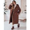 Dámsky hnedý zimný prešívaný kabát LIKEMIRA