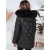 Dámska zimná čierna prešívaná bunda LUMORE s kapucňou