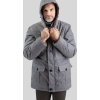 Sivá pánska zimná bunda s kapucňou