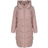 Ružová dámska zimná prešívaná bunda s kapucňou