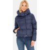 Tmavomodrá dámska zimná bunda s nastaviteľnou dĺžkou