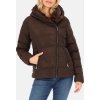 Čokoládovo hnedá dámska prešívaná bunda s teplou kapucňou