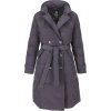 Sivý dámsky prešívaný zimný kabát s golierom