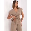 Tmavobéžová dámska elegantná viskózová súprava