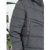 Sivá pánska zimná prešívaná bunda s kapucňou