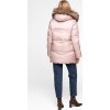 Svetloružová dámska zimná páperová bunda s prešívaním
