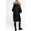 Čierna dámska páperová bunda s prírodnou kožušinou