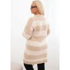 Béžovo-smotanové dámske pruhované svetrové šaty s viskózou