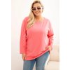 Ružová plus size blúzka s okrúhlym výstrihom