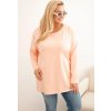 Marhuľová plus size blúzka s okrúhlym výstrihom