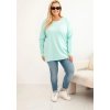 Mätová plus size blúzka s okrúhlym výstrihom