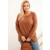 Camel plus size blúzka s okrúhlym výstrihom