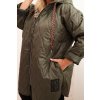 Khaki dámska plus size prešívaná bunda s kapucňou