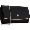 Rovicky Čierna elegantná listová kabelka so zlatými detailmi