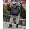 Marco Mazzini Čierna dámska kožená shopper kabelka