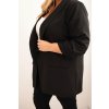 Čierny dámsky elegantný plus size blejzer