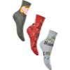 Trojbalenie ponožiek Peppa George - khaki, červená, sivá