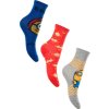 Trojbalenie ponožiek Minions - modrá/červená/sivá