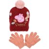 Peppa Pig Hebký set čiapky a rukavíc - vínová