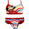 Červené dvojdielne plavky Minnie Mouse s volánikmi