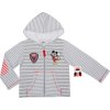 Sivá pruhovaná mikina Mickey Mouse s kapucňou