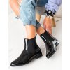 Čierne dámske lakované členkové topánky (Veľkosť 36)