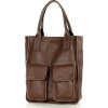MARCO MAZZINI Tmavohnedá shopper bag s vreckami