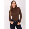Hnedý dámsky viskózový rolák s dlhým rukávom