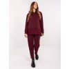 Vínová dámska viskózová tepláková súprava s kamienkami