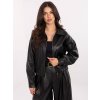 Čierna dámska koženková bombera