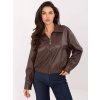 Hnedá dámska koženková bombera