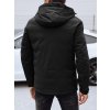 Pánska čierna zimná bunda s kapucňou
