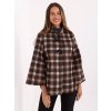 Hnedý dámsky károvaný oversize kabát