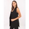 Elegantná dámska čierna vesta s golierom