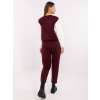 Vínová dámska viskózová tepláková súprava s leopardími pruhmi