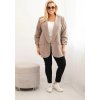 Béžový dámsky elegantný plus size blejzer