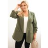 Khaki dámsky elegantný plus size blejzer