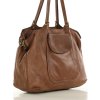 MARCO MAZZINI hnedá kožená shopper kabelka (Veľkosť ONE SIZE)