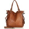 MARCO MAZZINI Camel kožená shopper kabelka