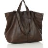 MARCO MAZZINI tmavohnedá shopper kožená kabelka