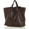 MARCO MAZZINI tmavohnedá shopper kožená kabelka