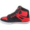 Červeno-čierne pánske členkové tenisky DC Pure High-Top Wc