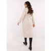 Krémový dámsky elegantný kabát s opaskom