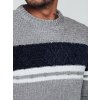 Sivý pánsky sveter s pruhmi (Veľkosť M)