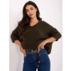 Khaki dámsky oversize sveter