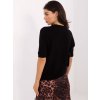 Čierny dámsky klasický sveter s krátkym rukávom (Veľkosť ONE SIZE)
