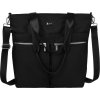 Peterson Čierna shopper kabelka s vonkajšími vreckami a odnímateľným popruhom